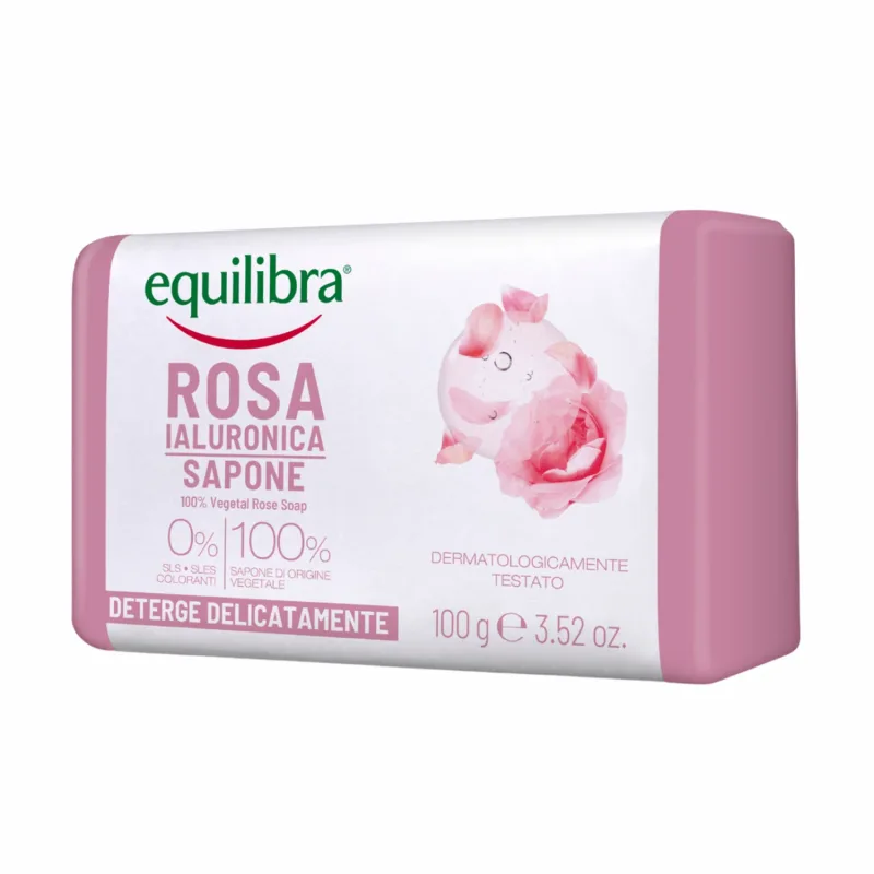Equilibra Rosa, săpun de trandafiri cu acid hialuronic, 100 g — preț și oferte