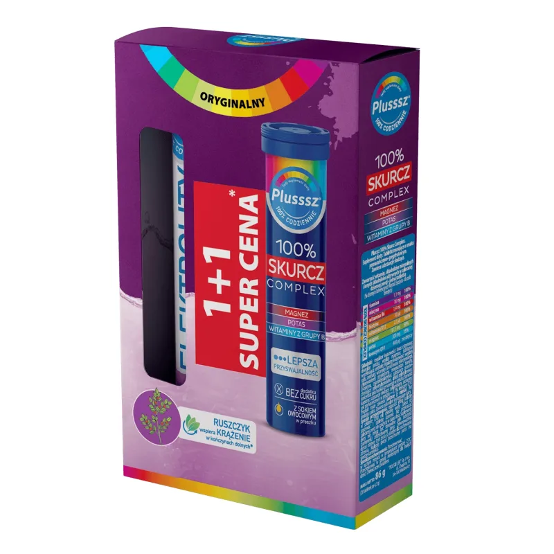 Set Plusssz Elektrolity Senior 100% Complex, 24 comprimate efervescente + 100% Skurcz Complex, 20 comprimate efervescente — preț și oferte