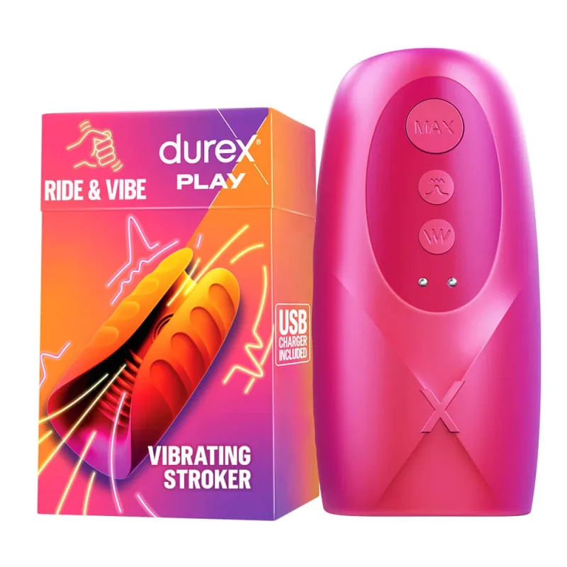 Durex Play Ride &amp; Vibe, masturbator masculin vibrator cu funcție de lingere — preț și oferte
