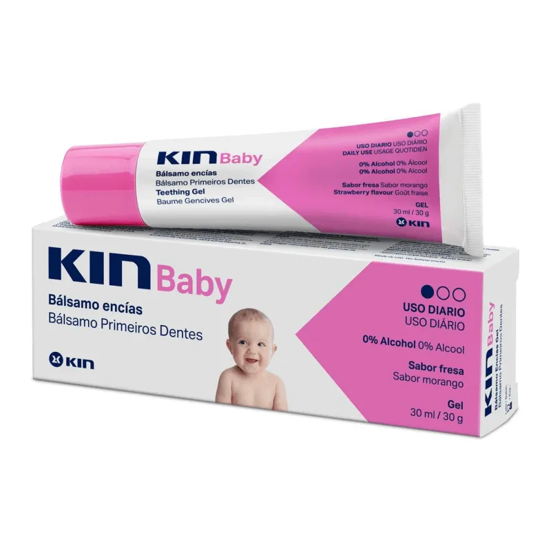 Kin Baby, gel pentru dentiția bebelușilor, aromă de căpșuni, 30 ml — preț și oferte