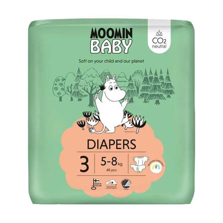 Moomin Baby, scutece, mărimea 3, 5-8 kg, 48 buc MoMi — preț și oferte