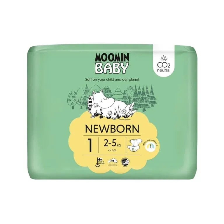 Moomin Baby, scutece, mărimea 1, 2-5 kg, 25 buc MoMi — preț și oferte