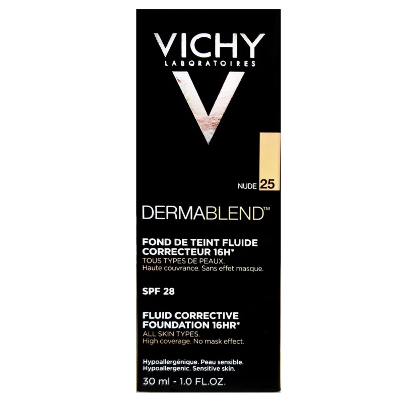 Vichy Dermablend, fluid corector de lungă durată, 25 Nude, SPF 28, 30 ml — preț și oferte