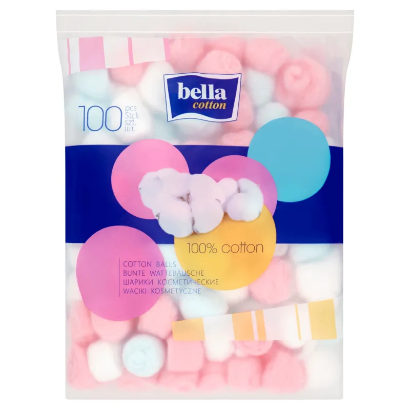 Bella Cotton, tampoane de bumbac, colorate, 100 bucăți — preț și oferte