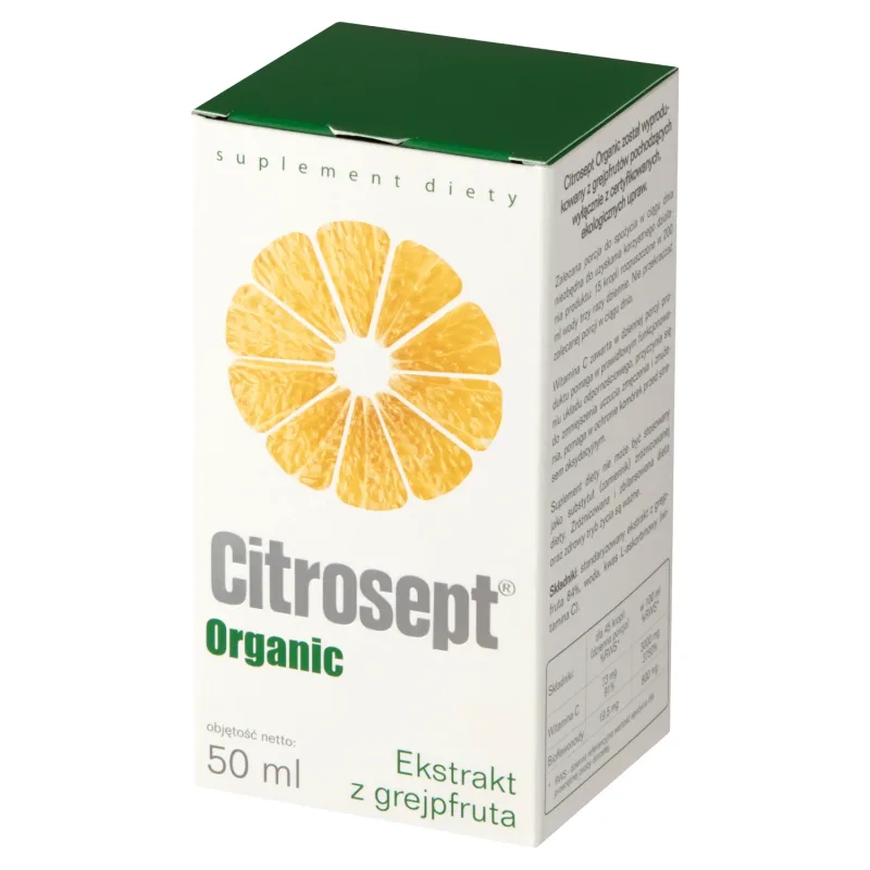 Citrosept Organic, extract de grapefruit, picături, 50 ml — preț și oferte
