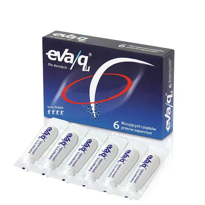 Eva/ Qu, supozitoare efervescente anti-constipație, 6 bucăți — preț și oferte