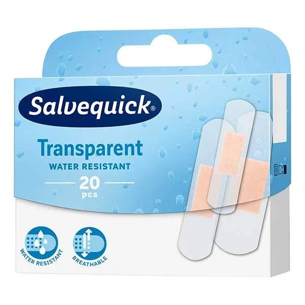 Salvequick Transparent, pansamente transparente, impermeabile, 20 bucăți — preț și oferte