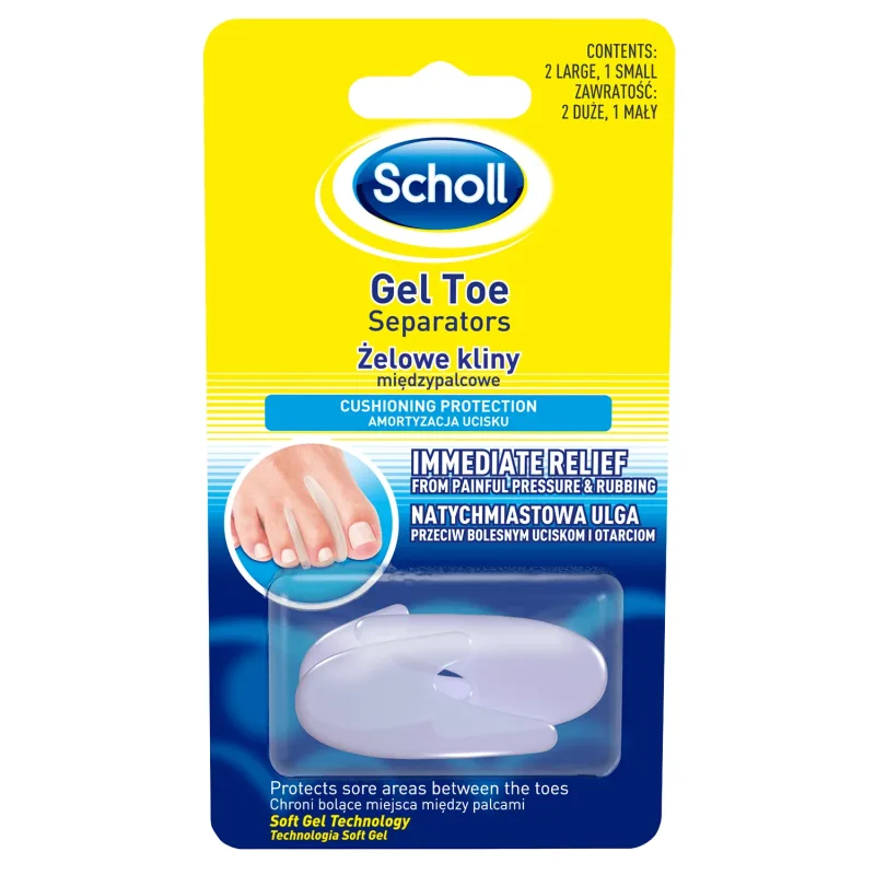 Scholl, gel interdigital wedge, mare, 2 bucăți + mic, 1 bucată — preț și oferte