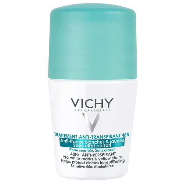 Vichy, antiperspirant roll-on 48h, împotriva urmelor de pe haine, 50 ml — preț și oferte