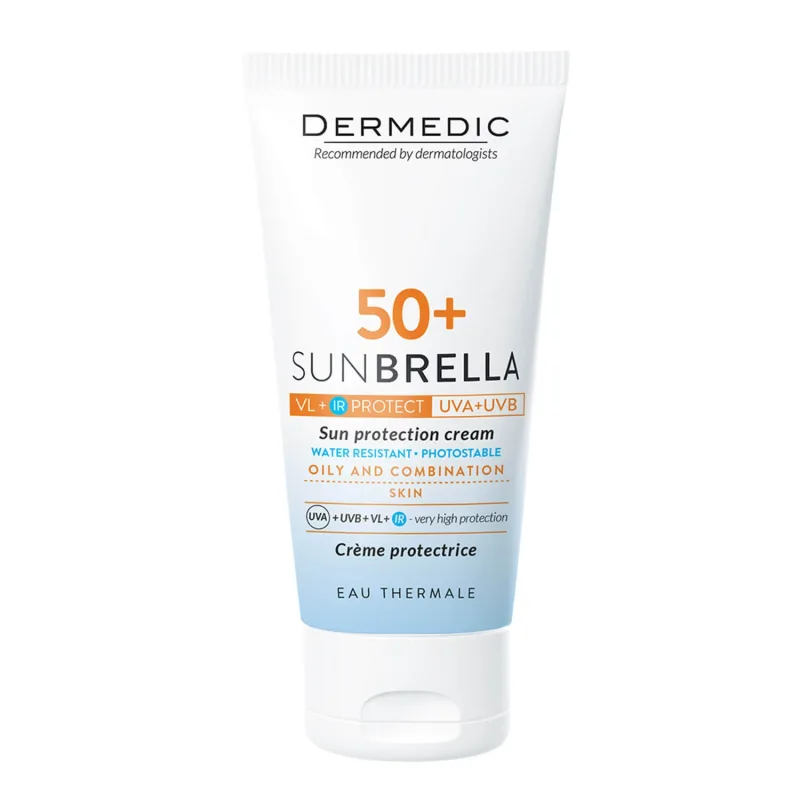 Dermedic Sunbrella, cremă protectoare, piele grasă și mixtă, SPF 50+, 50 g — preț și oferte