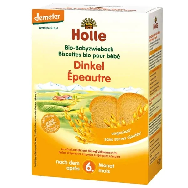 Holle Spelt Biscuits Bio, cereale integrale, după 6 luni, 200 g — preț și oferte