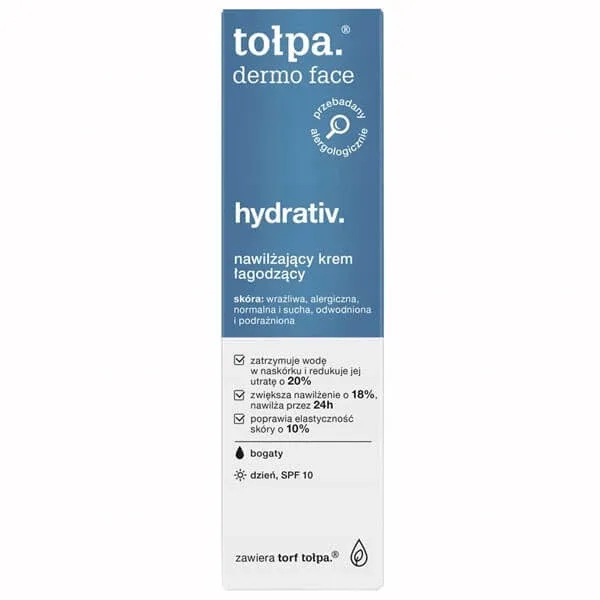 Tolpa Dermo Face Hydrativ, cremă hidratantă și calmantă, SPF 10, 40 ml — preț și oferte