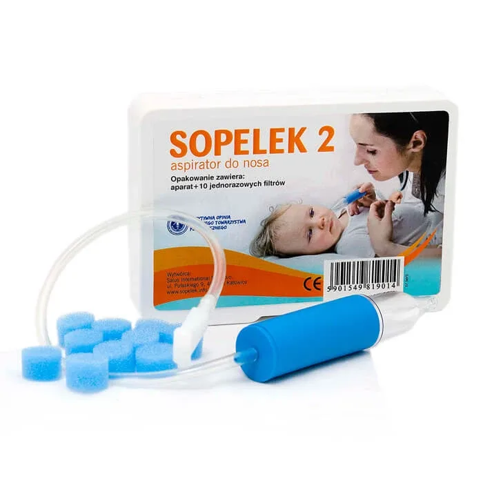 Sopelek 2, aspirator nazal, de la naștere + filtre aspirator, de unică folosință, 10 bucăți — preț și oferte