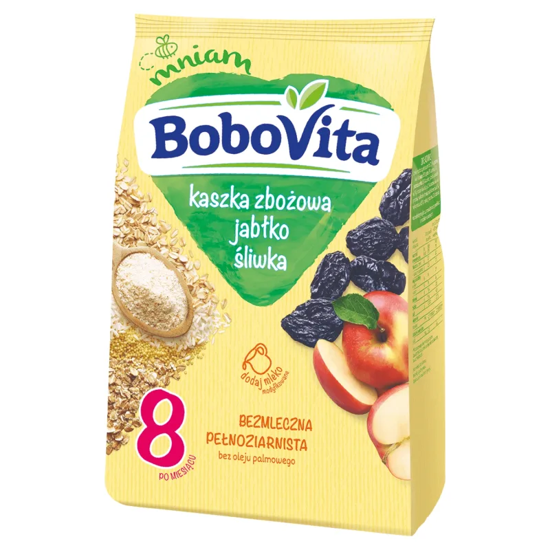 BoboVita Cereale integrale, mere, prune, fără lapte, după 8 luni, 180 g — preț și oferte