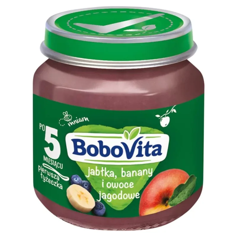 BoboVita Desert, banane, mere și fructe de pădure, după 5 luni, 125 g — preț și oferte