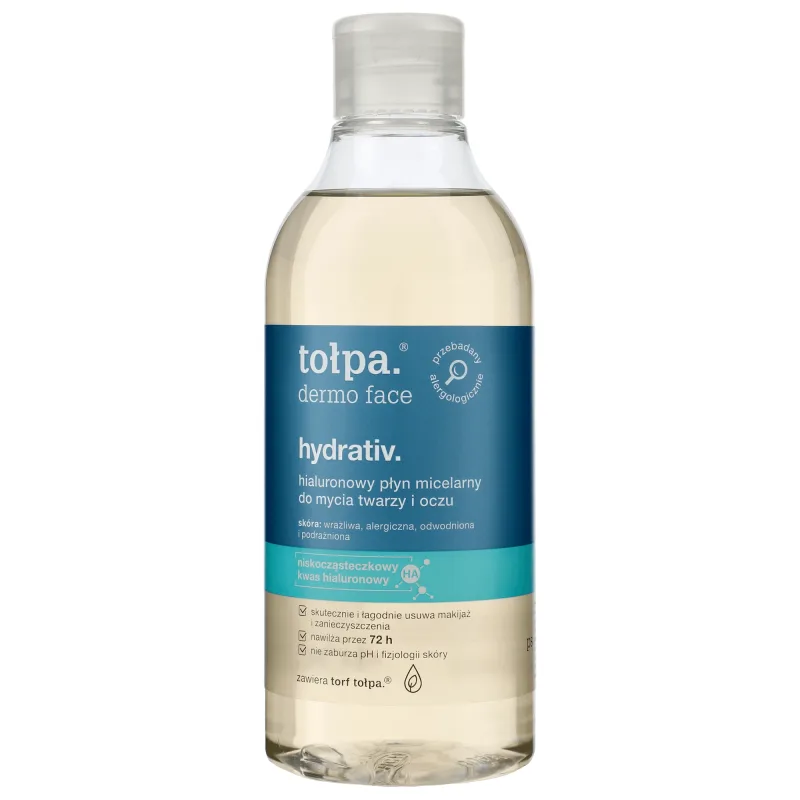 Tolpa Dermo Face, Hydrativ, lichid micelar pentru față și ochi, hidratant, 400 ml — preț și oferte