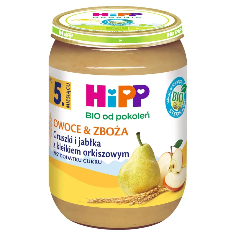 HiPP Fructe și cereale Bio, pere și mere cu terci de spelt, după 5 luni, 190 g — preț și oferte