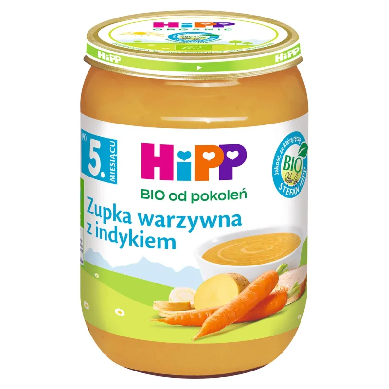 HiPP Bio supă de legume cu curcan, după 5 luni, 190 g — preț și oferte