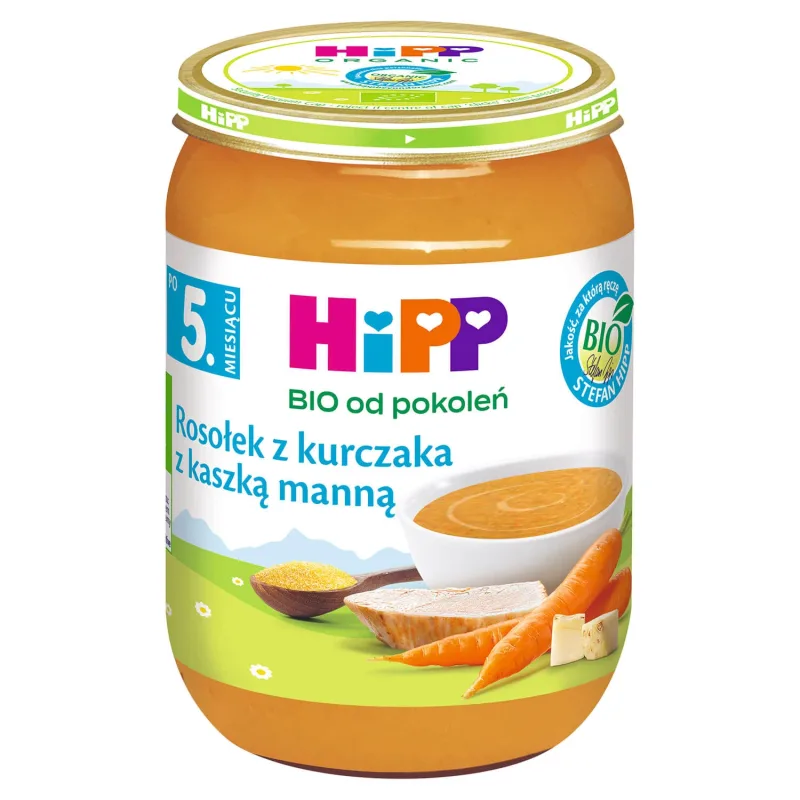HiPP Bio Supă de bulion de pui cu semolă, după 5 luni, 190 g — preț și oferte