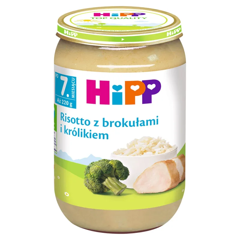Farfurie HiPP, risotto cu broccoli și iepure, după 7 luni, 220 g — preț și oferte