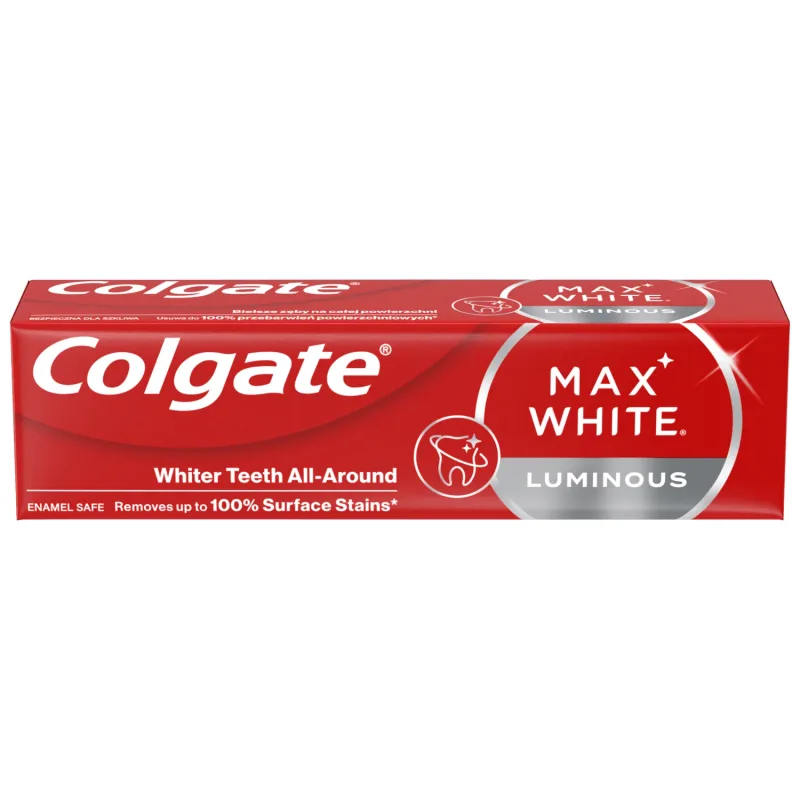 Colgate Max White Luminous, pastă de dinți cu fluor, mentă strălucitoare, 75 ml — preț și oferte