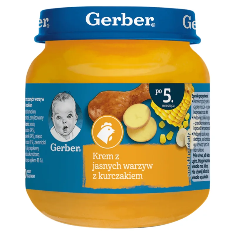 Gerber Dinner, cremă de legume ușoare cu pui, după 5 luni, 125 g — preț și oferte