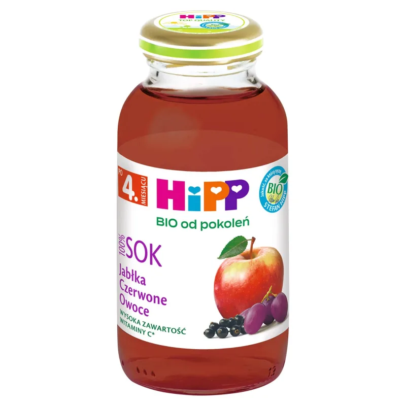 HiPP 100% Bio suc, fructe roșii, după 4 luni, 200 ml — preț și oferte