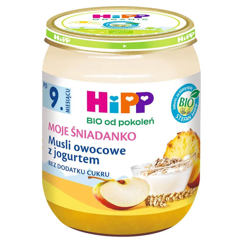 HiPP Moje Śniadanko Bio, muesli de fructe cu iaurt, după 9 luni, 160 g — preț și oferte
