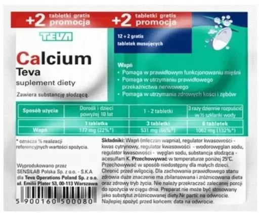 Calciu Teva, 14 comprimate efervescente TEVA PHARMACEUTICALS — preț și oferte