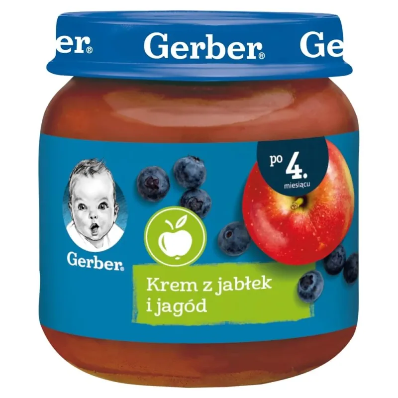 Gerber, Desert, cremă de mere și fructe de pădure, după 4 luni, 125 g — preț și oferte