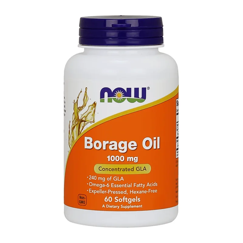 Now Foods Borage Oil 1000 mg, ulei de semințe de borage, 60 capsule — preț și oferte