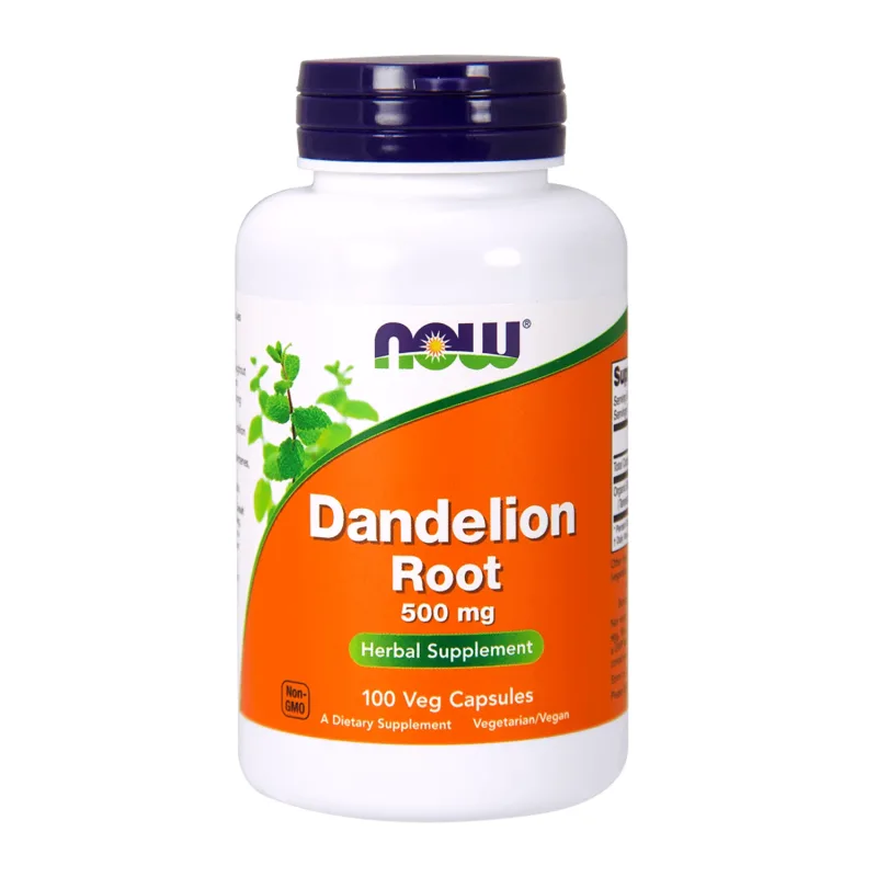 Now Foods, Rădăcină de păpădie 500 mg, păpădie, 100 capsule — preț și oferte