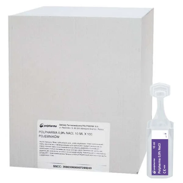 Polpharma 0,9% NaCl, soluție de clorură de sodiu, 10 ml x 100 fiole — preț și oferte
