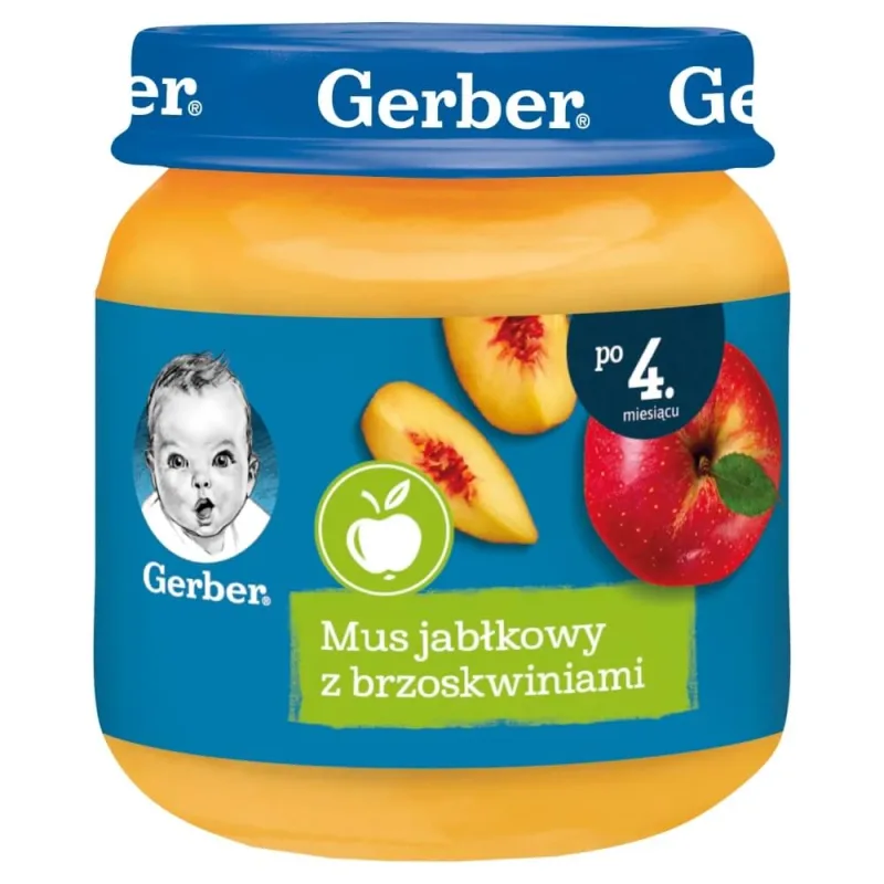 Desert Gerber, mousse de mere cu piersici, după 4 luni, 125 g — preț și oferte