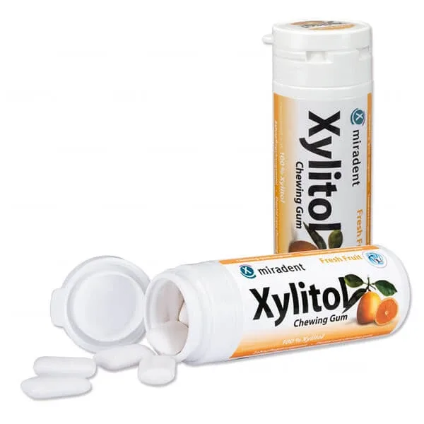 Miradent Xylitol, gumă de mestecat cu xilitol, aromă de citrice, 30 bucăți — preț și oferte