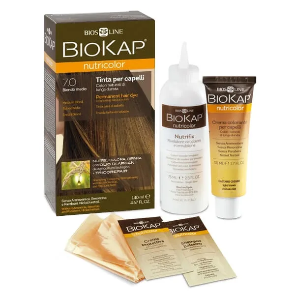 Biokap Nutricolor, culoare de păr, 7.0 blond mediu, 140 ml — preț și oferte
