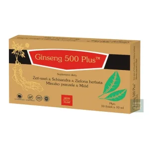 Ginseng 500 Plus, lichid, 10 ml x 10 flacoane
