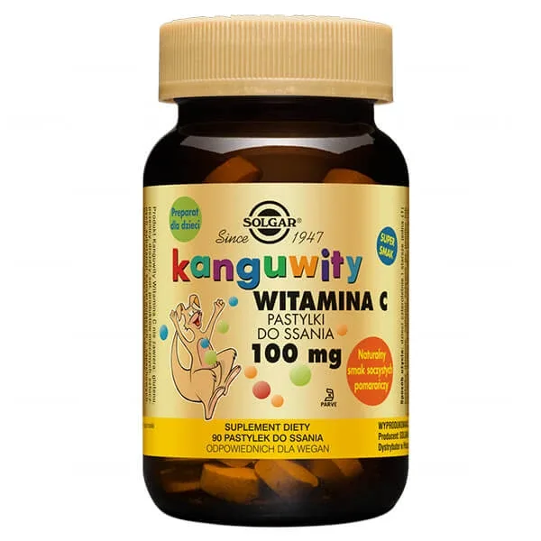 Solgar Kangaroo Vitamina C 100 mg, aromă de portocale, 90 pastile — preț și oferte