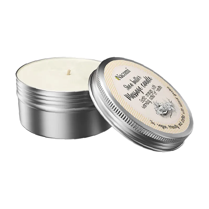 Nacomi, lumânare de masaj cu unt de shea și ulei de cocos, vanilie și portocale, 150 g — preț și oferte