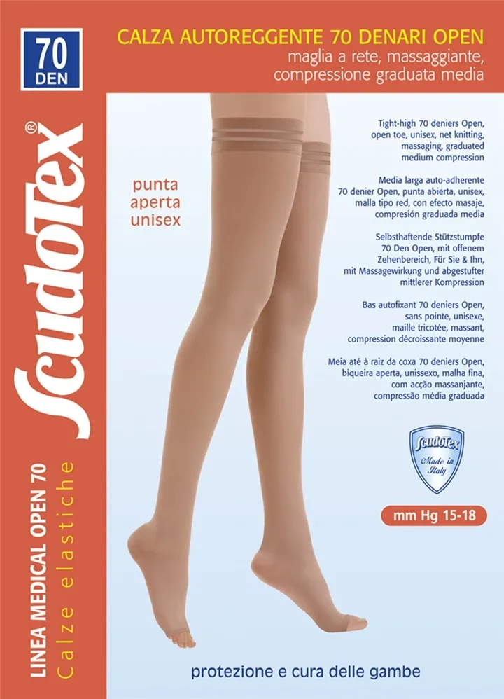 Scudotex 823 Ciorapi compresivi coapsa, varf deschis, compresie medie 70 DEN, Daino, marimea 2-S — preț și oferte