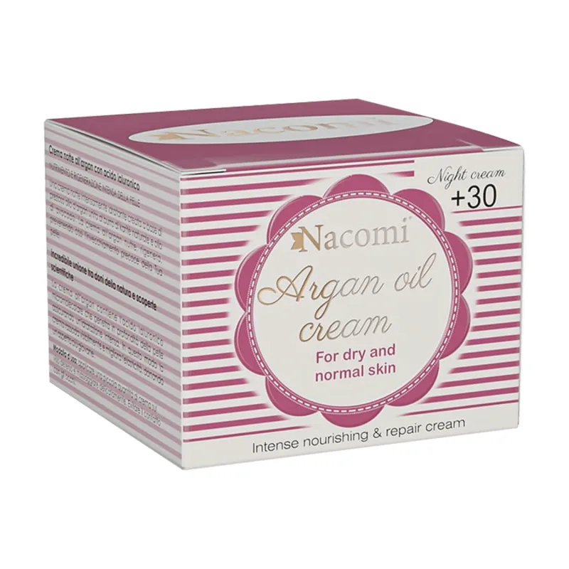 Nacomi, cremă de față cu argan și acid hialuronic 30+, cremă de noapte, 50 ml — preț și oferte