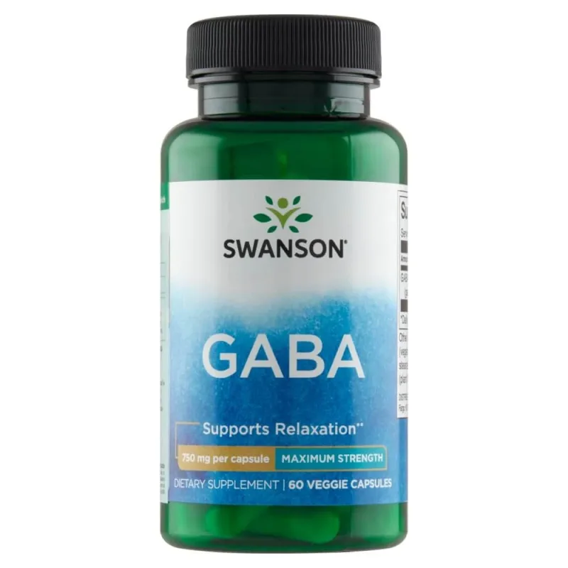 Swanson GABA, acid gamma aminobutiric 750 mg, 60 capsule — preț și oferte