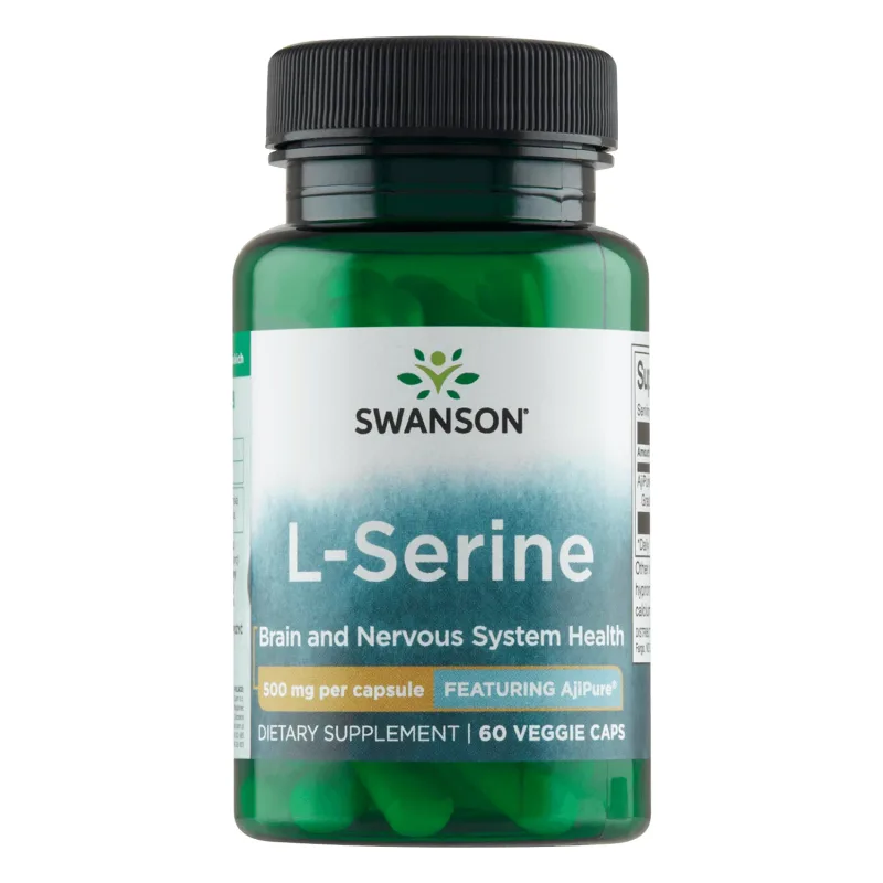 Swanson AjiPure L-Serine, L-Serine 500 mg, 60 capsule vegetariene — preț și oferte