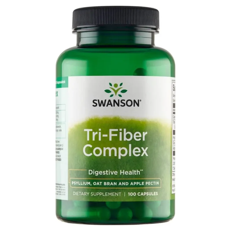 Swanson Tri-Fiber Complex, Coji de semințe de psyllium + tărâțe + pectină, 100 capsule — preț și oferte