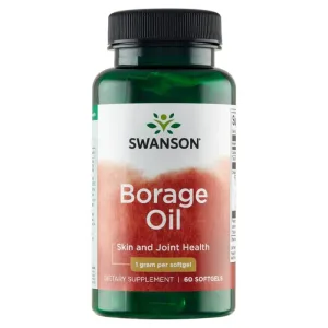 Swanson Borage Oil, ulei de semințe de borage 1000 mg, 60 capsule gel