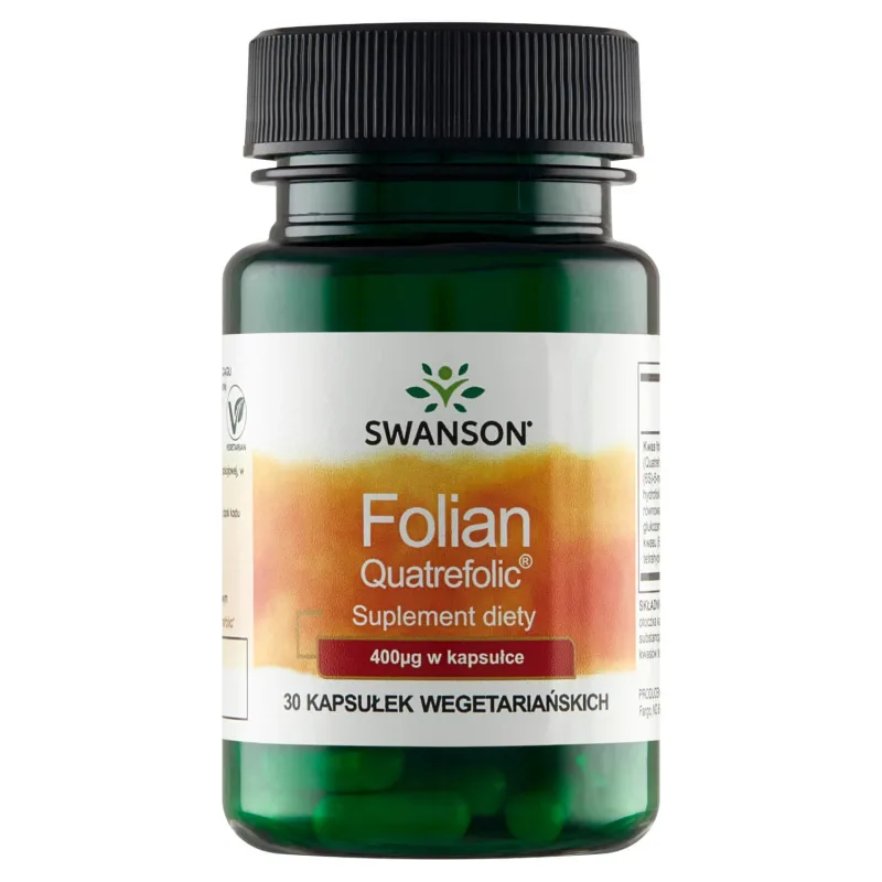 Swanson Folate Quatrefolic, acid folic 400 μg, 30 capsule vegetariene — preț și oferte