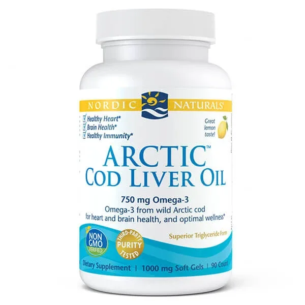 Nordic Naturals Arctic Cod Liver Oil, aromă de lămâie, 90 capsule NEW NORDIC — preț și oferte