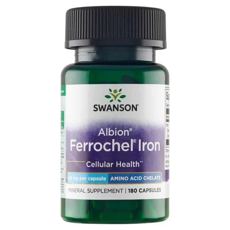 Swanson Chelated Ferrochel Iron, fier chelat 18 mg, 180 capsule — preț și oferte