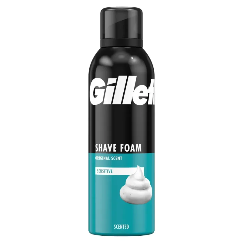 Gillette, Spumă de ras pentru piele sensibilă, 200 ml — preț și oferte