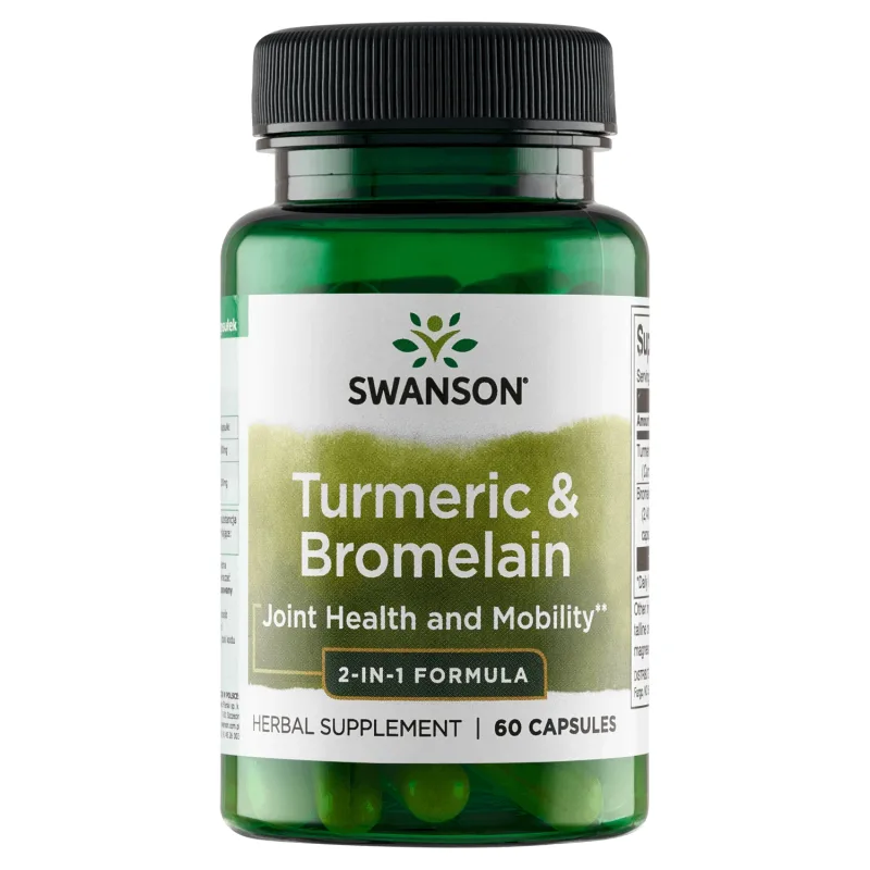 Swanson Turmeric &amp; Bromelain, turmeric și bromelain, 60 capsule — preț și oferte